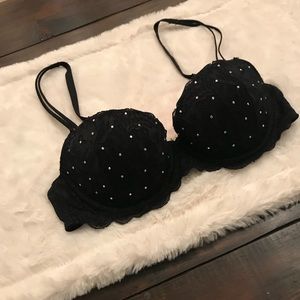 VS PINK black bra with gems